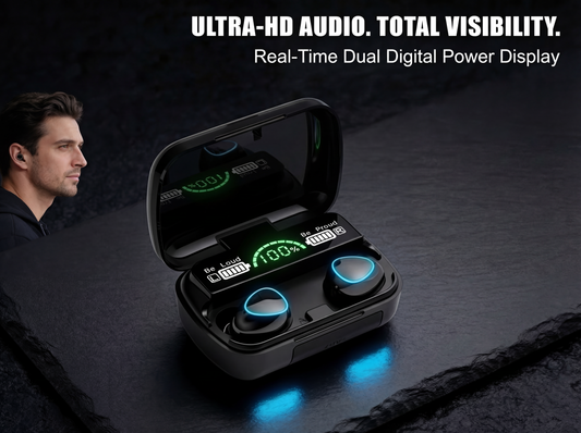 M10 Ultra TWS Earbuds — LED Display + Power Bank Case | Waterproof Bluetooth 5.3